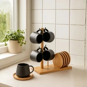 asimocrafts × oa Cafe MINI CUP 2セット Jogo de Xícaras de Café com Suporte Hauskraft Oásis